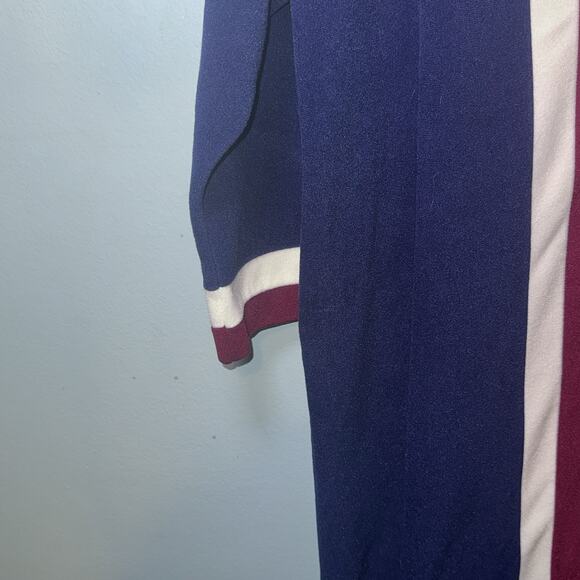 Vanity Fair M Nightgown Robe Colorblock Full Length Velvet Velour Zip Up 1/2 - Picture 5 of 9